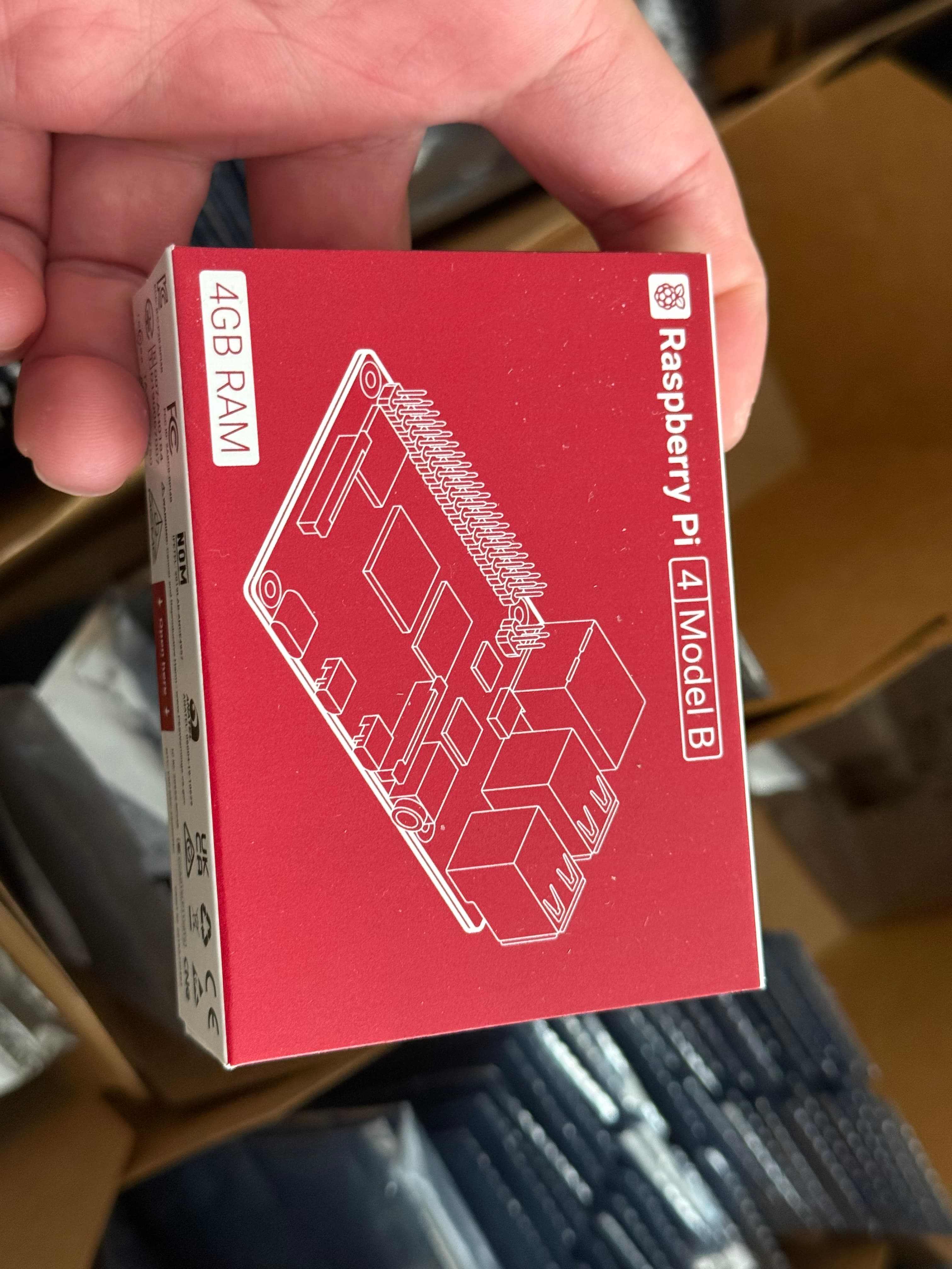 Lot of 200 Raspberry Pi 4B 4GB units in original retail packaging, factory surplus
