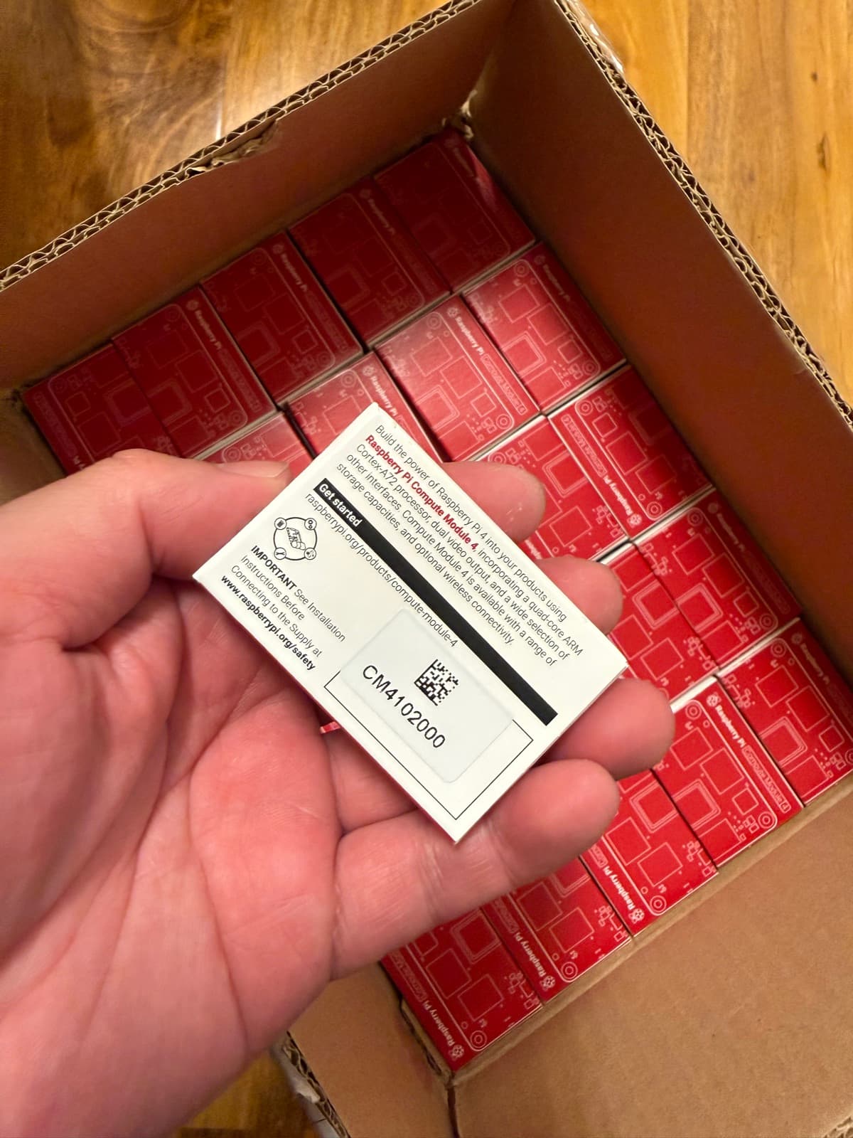 Raspberry Pi CM4 Lite (CM4102000) retail boxes — Lot of 530, long-discontinued